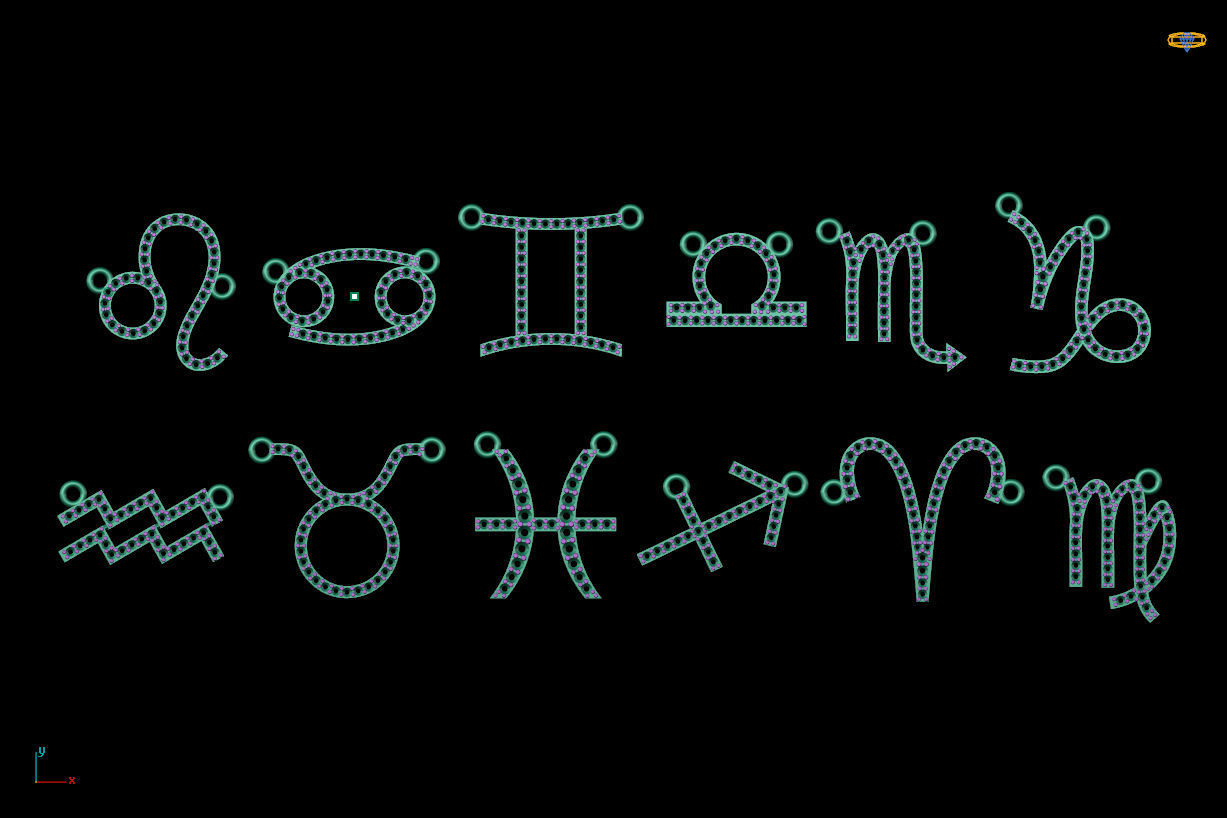 Zodiac Symbol pendant 3D print model  3D print model_9