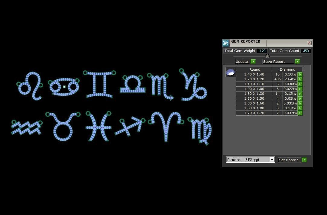 Zodiac Symbol pendant 3D print model  3D print model_5