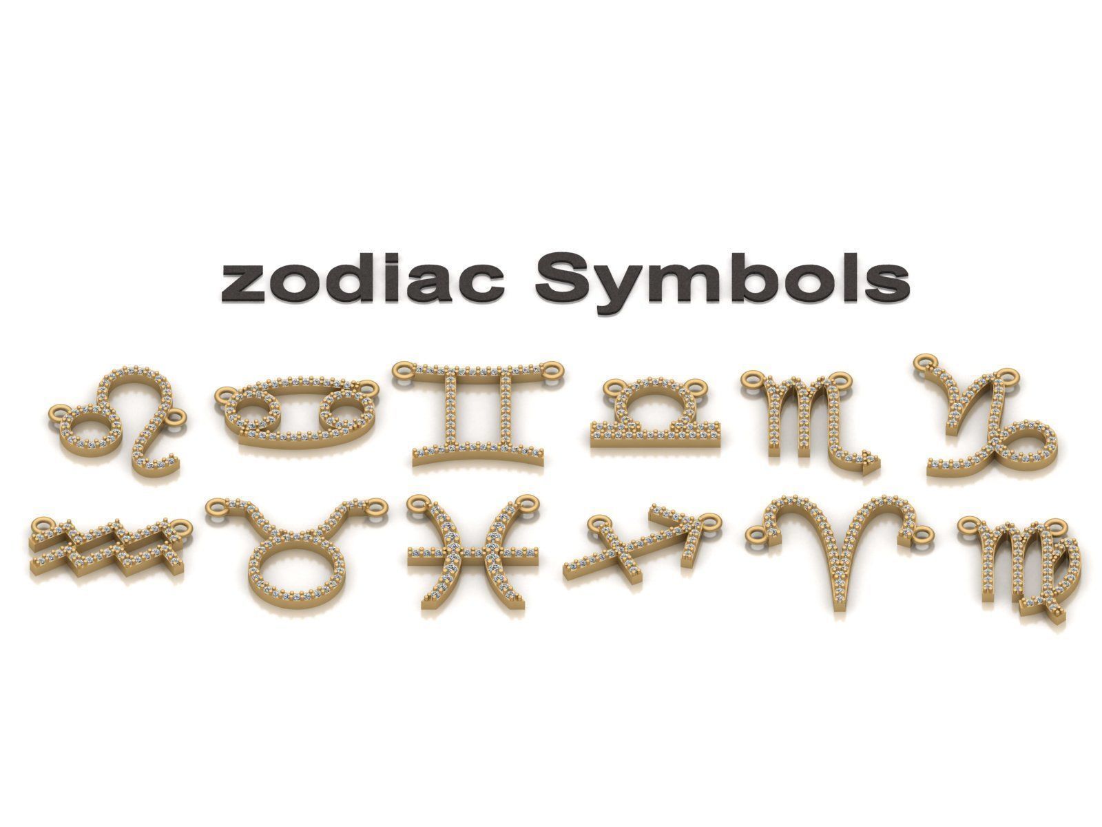 Zodiac Symbol pendant 3D print model  3D print model_11