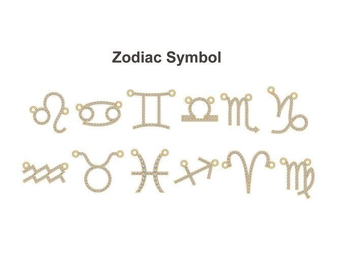 Zodiac Symbol pendant 3D print model  3D print model