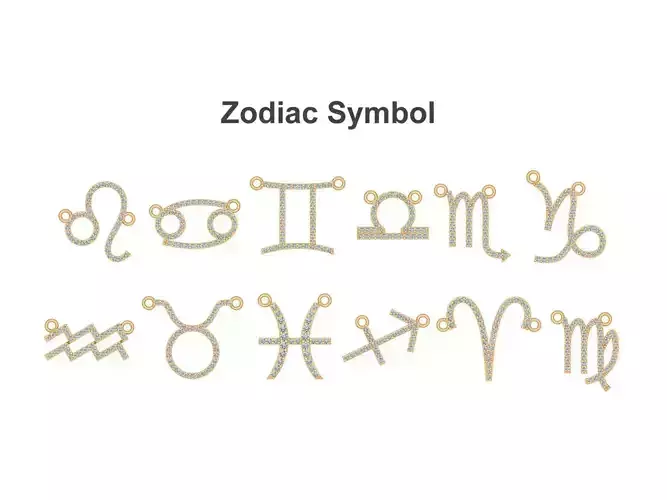 Zodiac Symbol pendant 3D print model 
