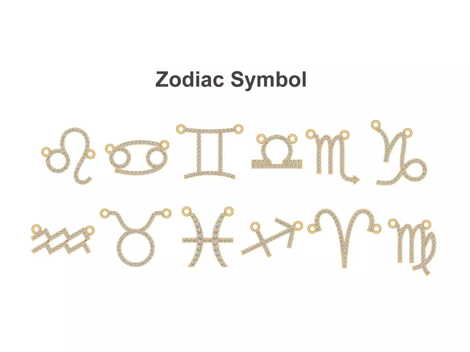 Zodiac Symbol pendant 3D print model  3D print model_0