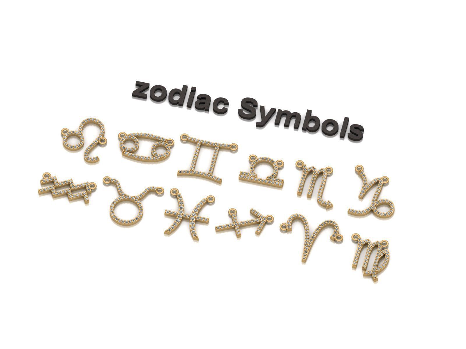 Zodiac Symbol pendant 3D print model  3D print model_1