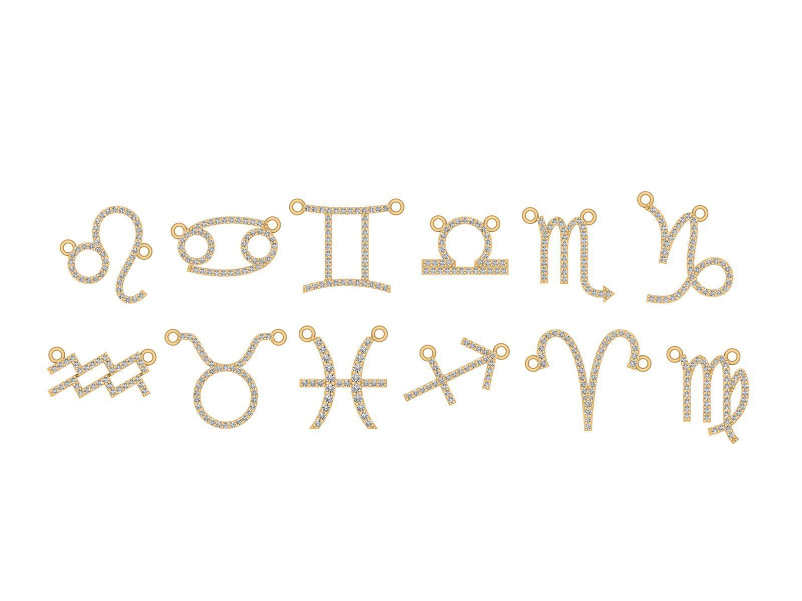 Zodiac Symbol pendant 3D print model  3D print model_13