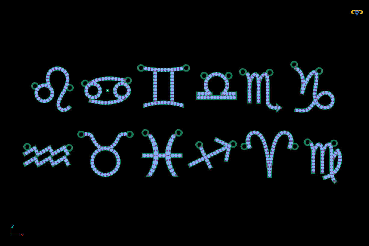 Zodiac Symbol pendant 3D print model  3D print model_10