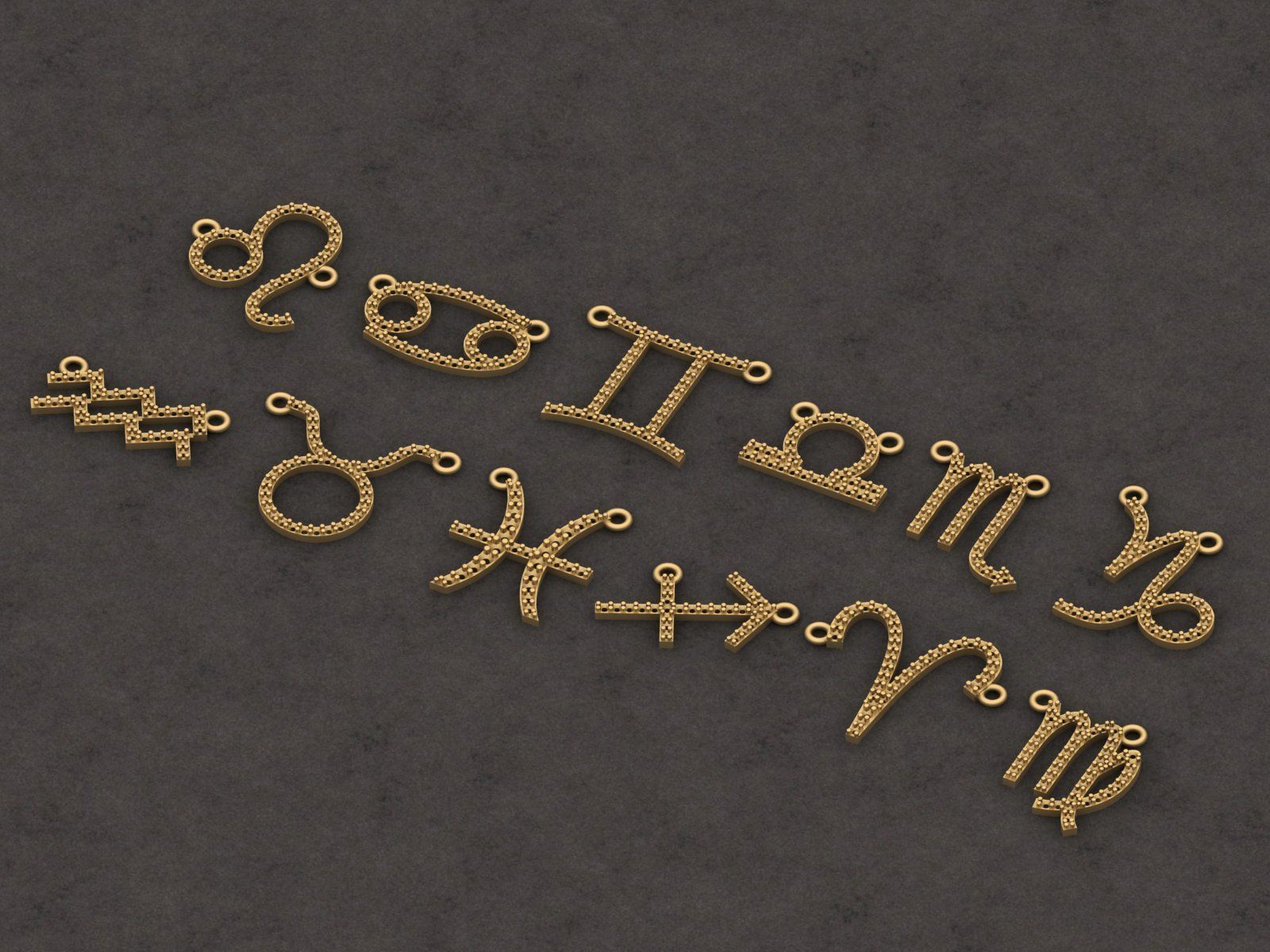 Zodiac Symbol pendant 3D print model  3D print model_3