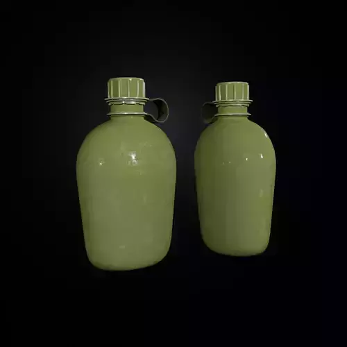 Low Poly Game Ready Military Bottle For AAA games Low-poly 3D model