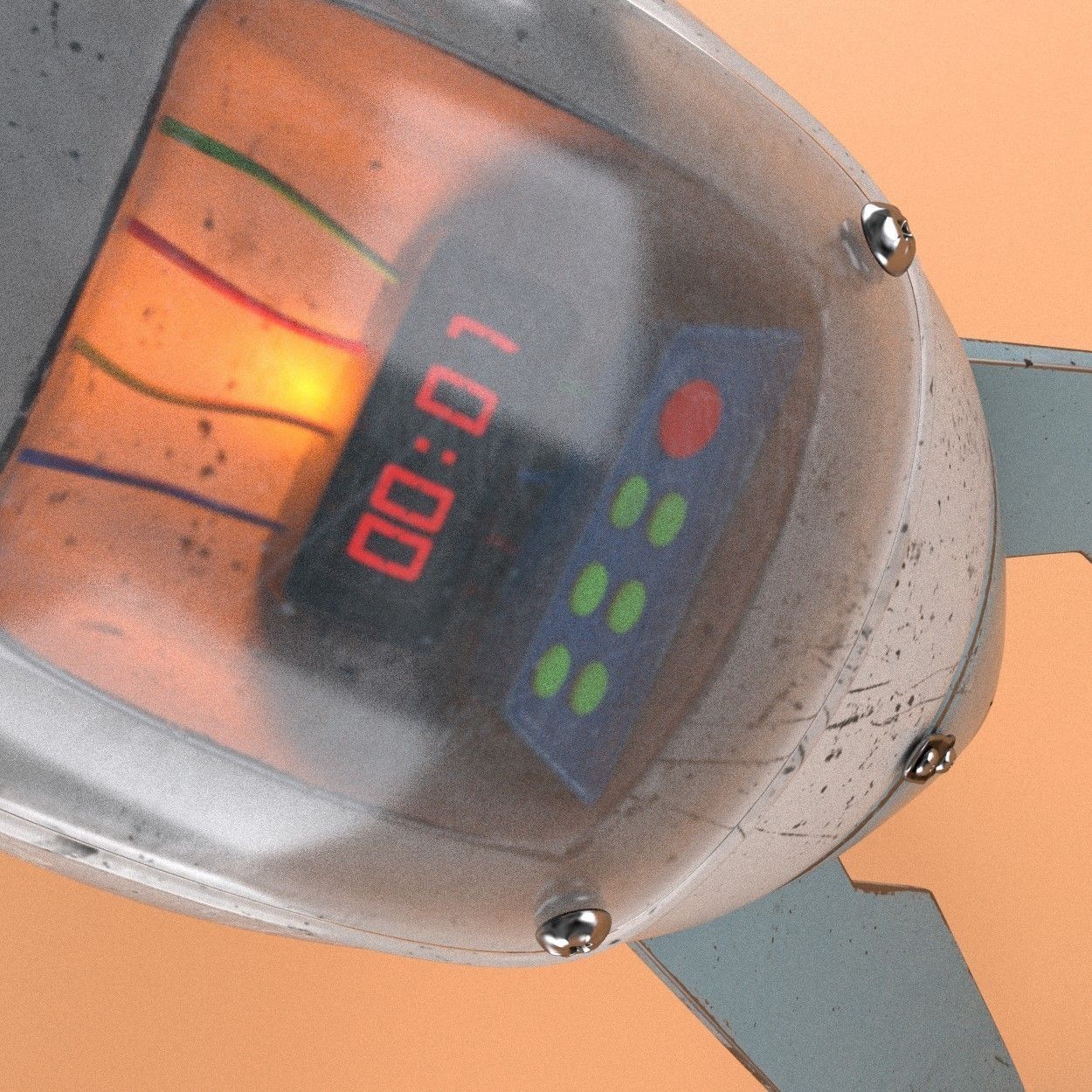 Air Bomb Low-poly 3D model_3