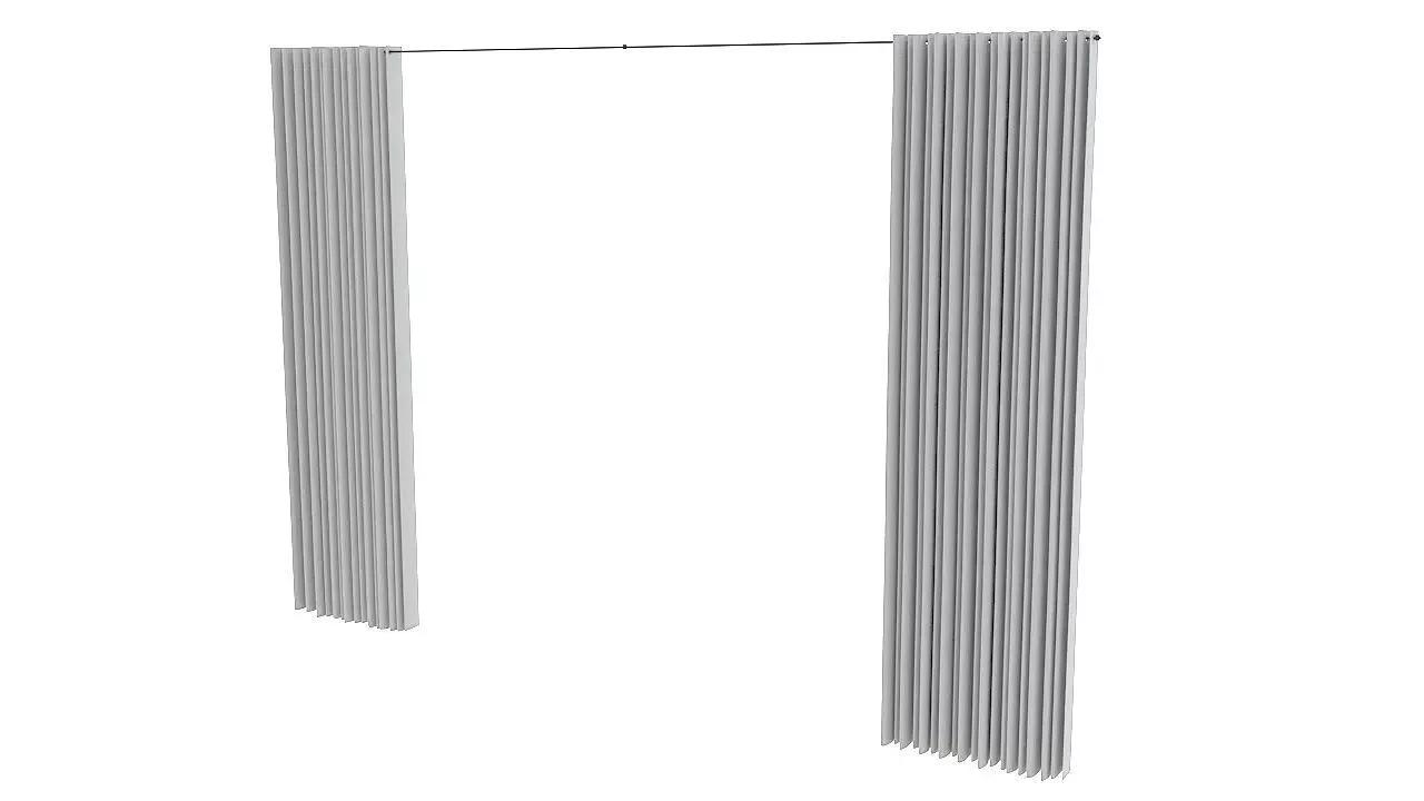 Fabric heavy courtain 3D model_0