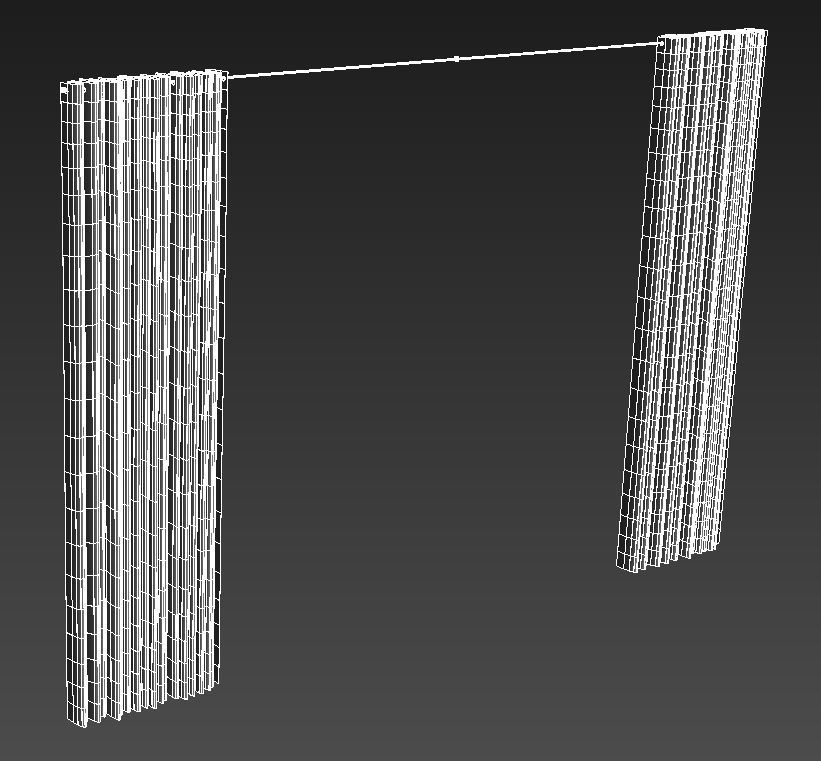 Fabric heavy courtain 3D model_17