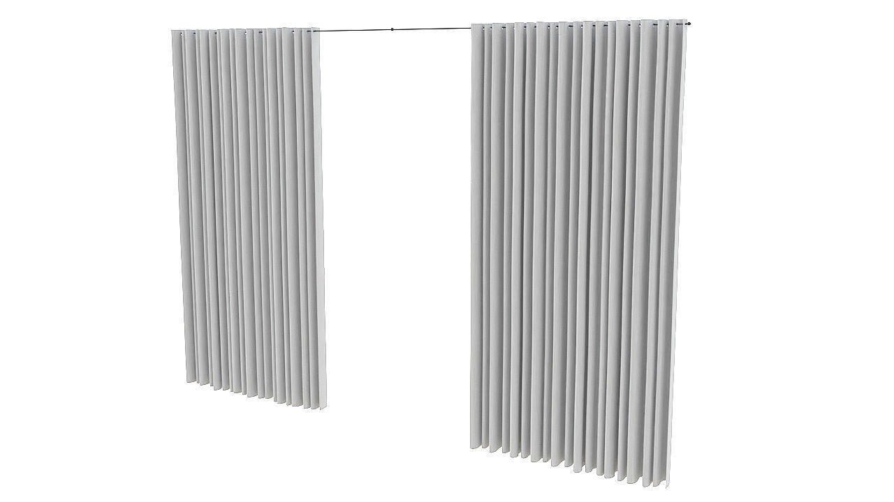 Fabric heavy courtain 3D model_2