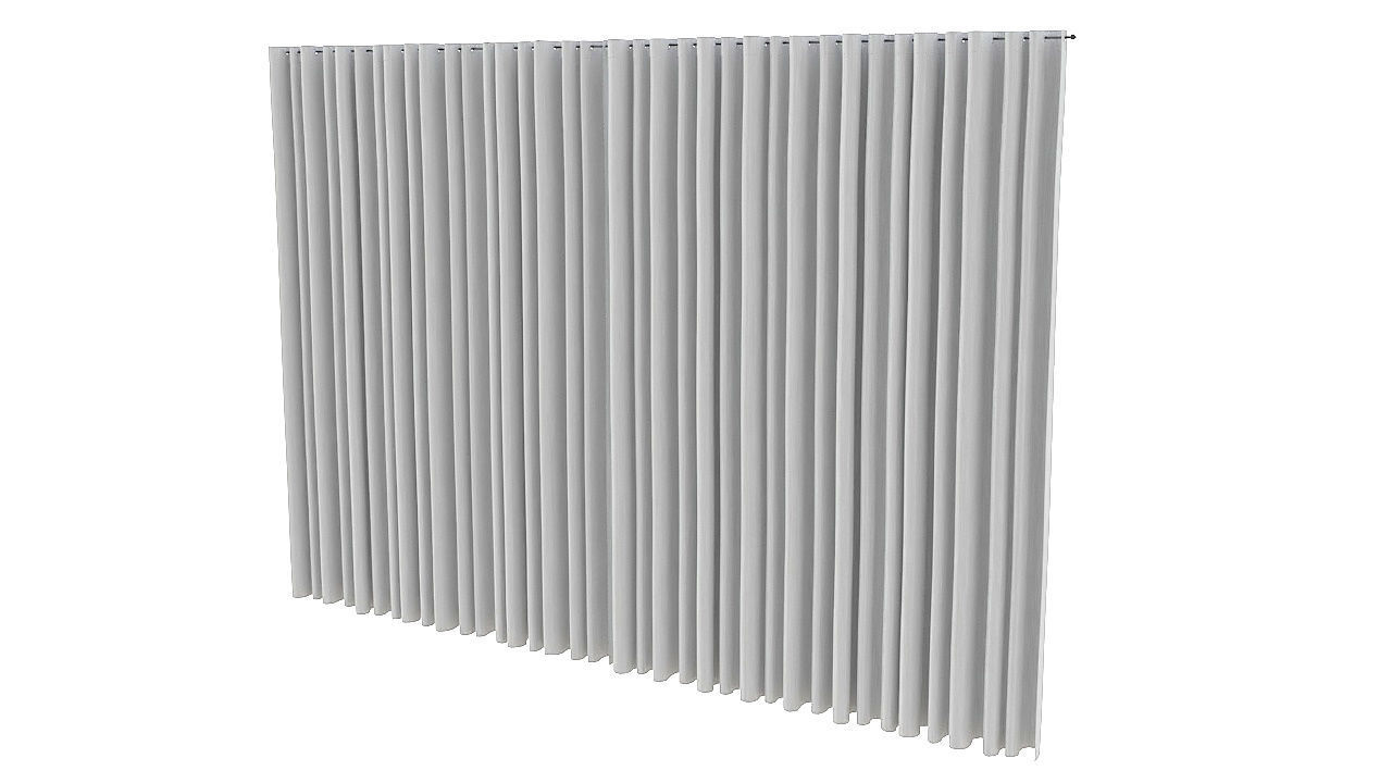 Fabric heavy courtain 3D model_4