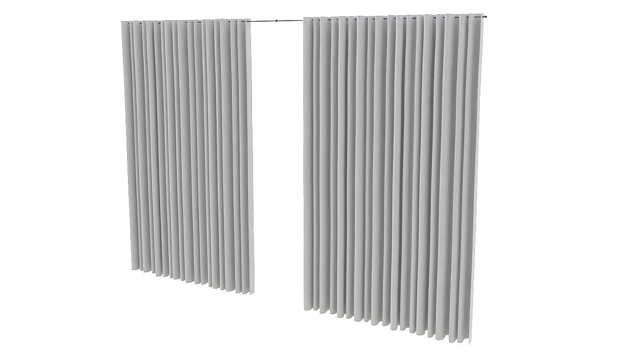 Fabric heavy courtain 3D model_3