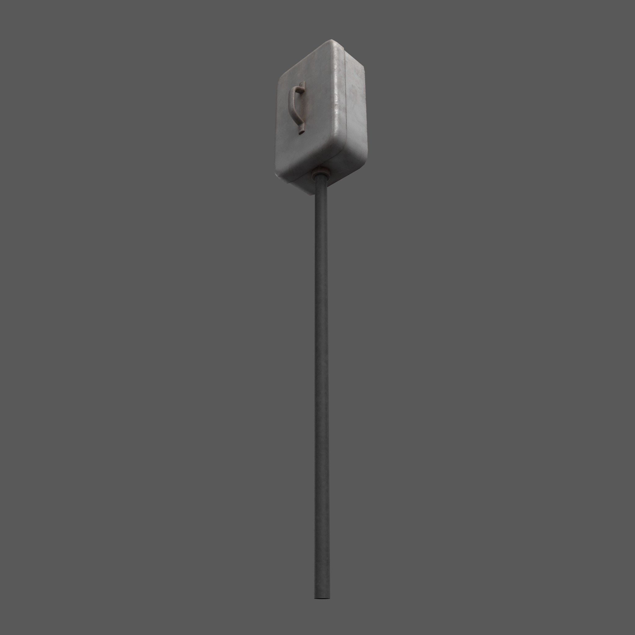 Vintage Wall Electric Box Low Poly Low-poly 3D model_4