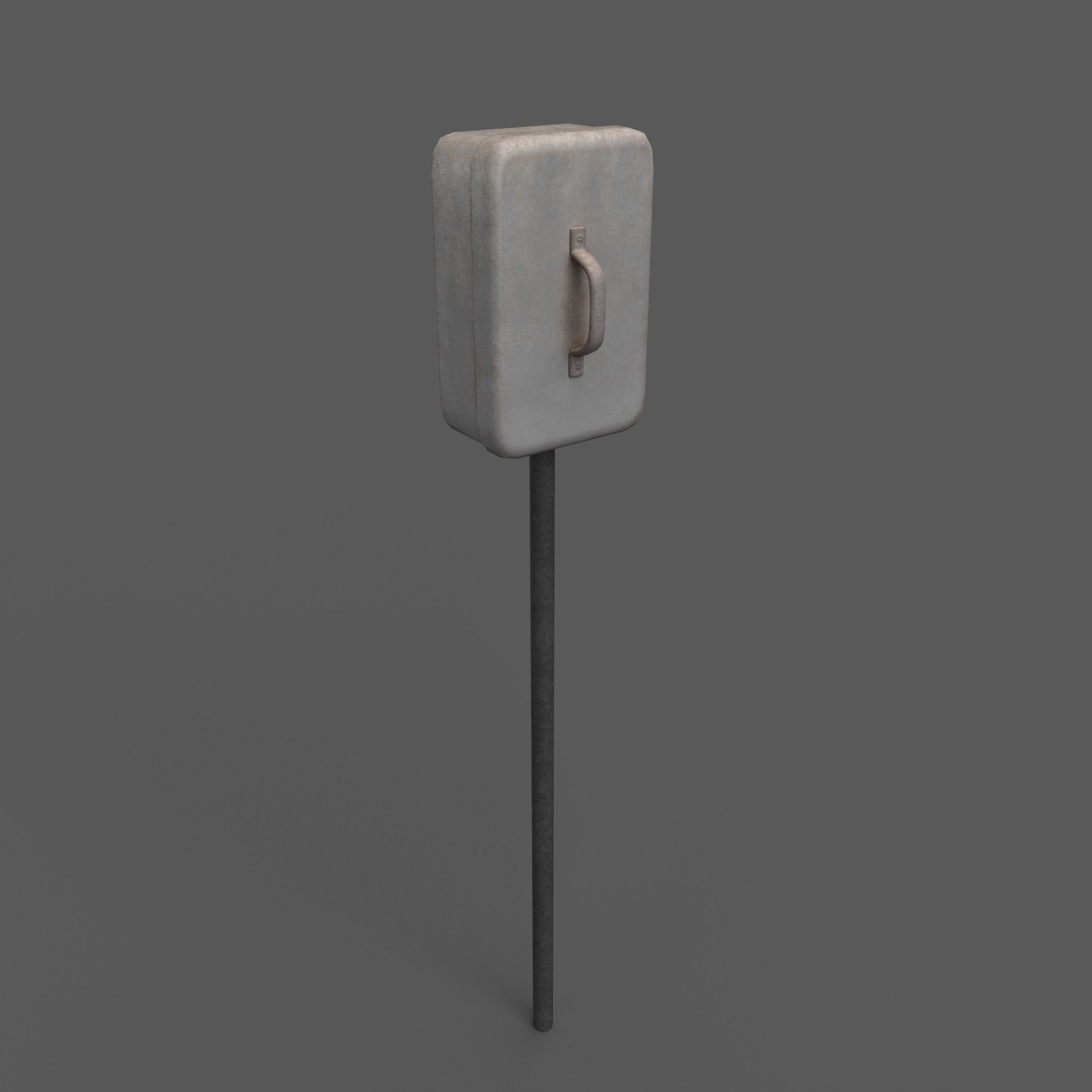 Vintage Wall Electric Box Low Poly Low-poly 3D model_1