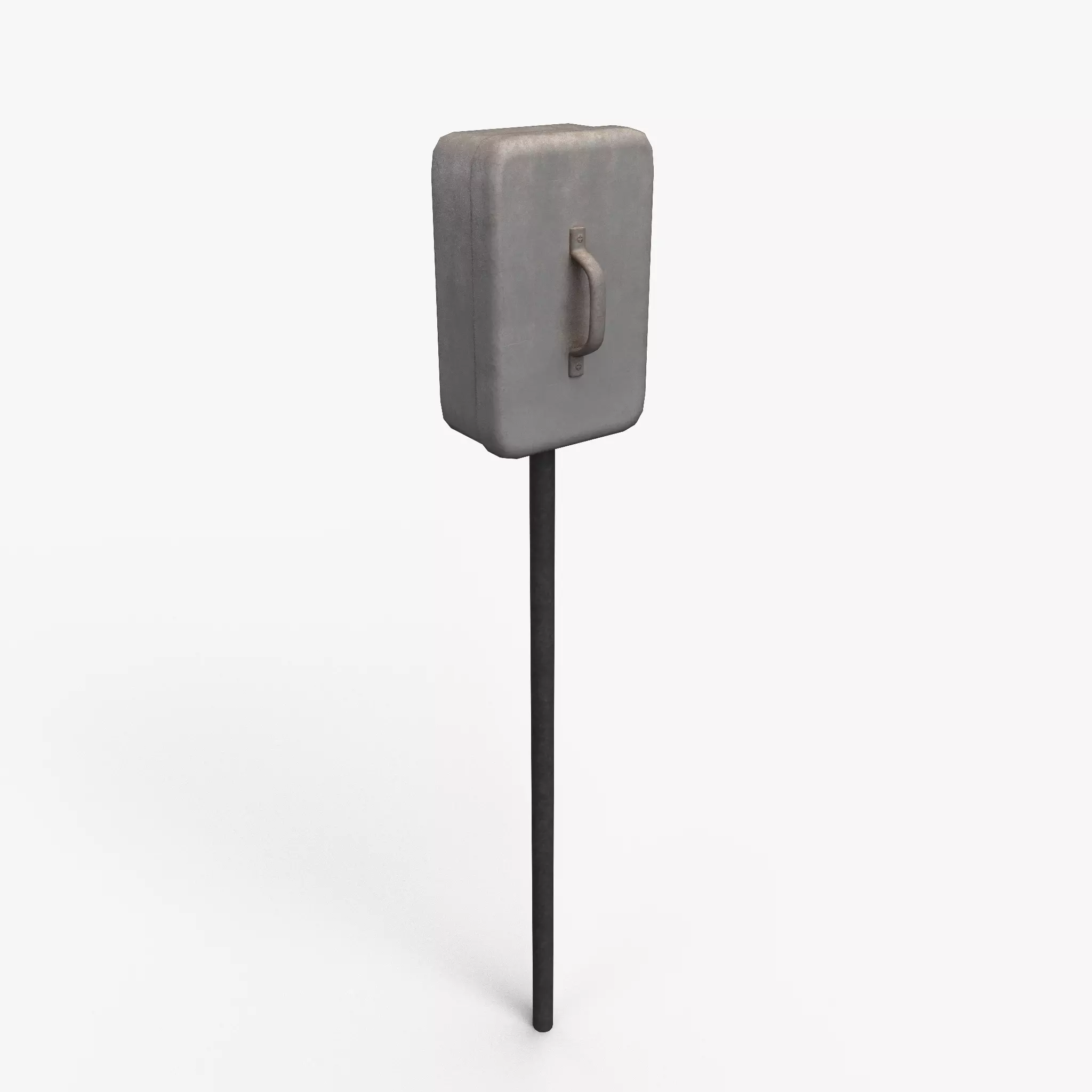 Vintage Wall Electric Box Low Poly Low-poly 3D model_0