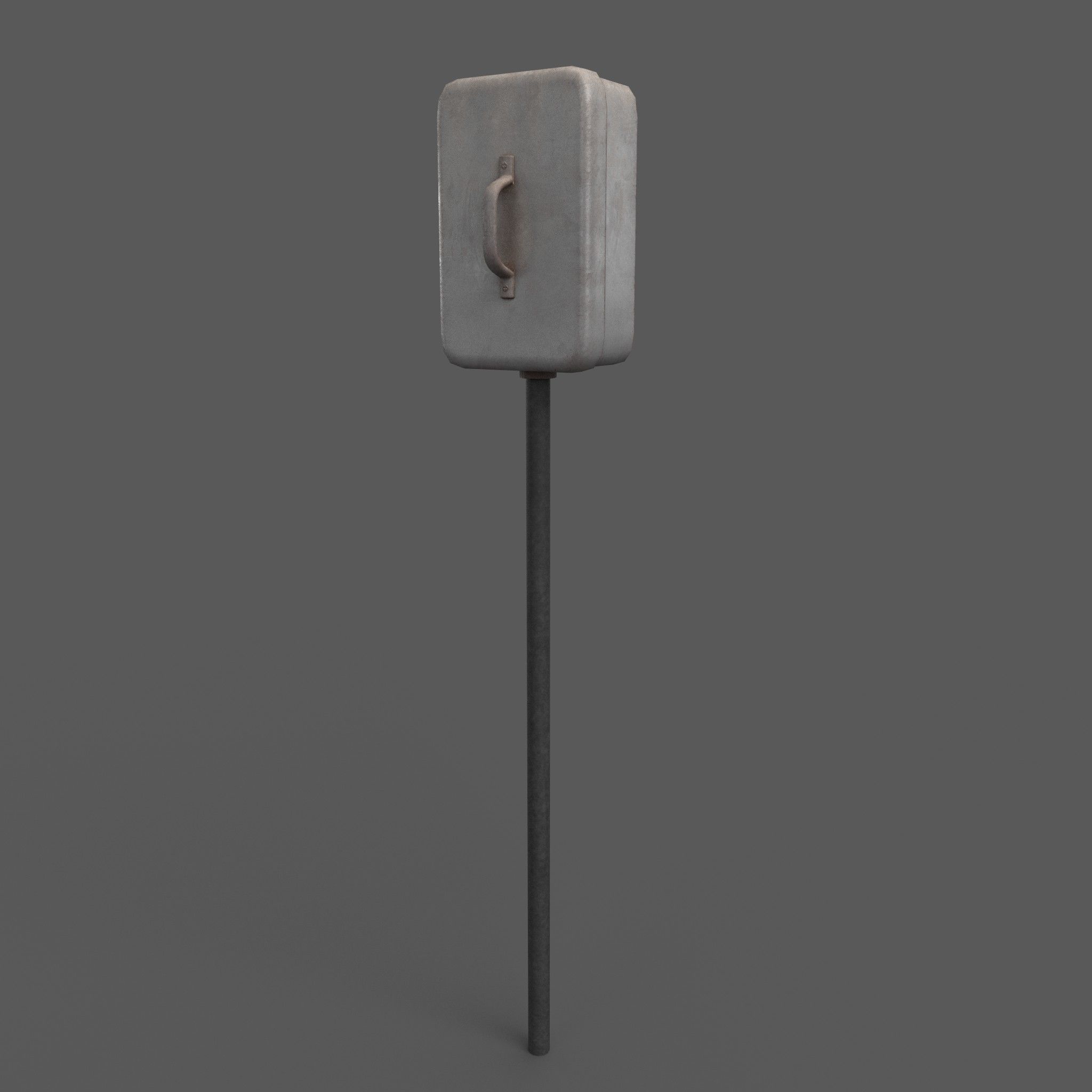 Vintage Wall Electric Box Low Poly Low-poly 3D model_3