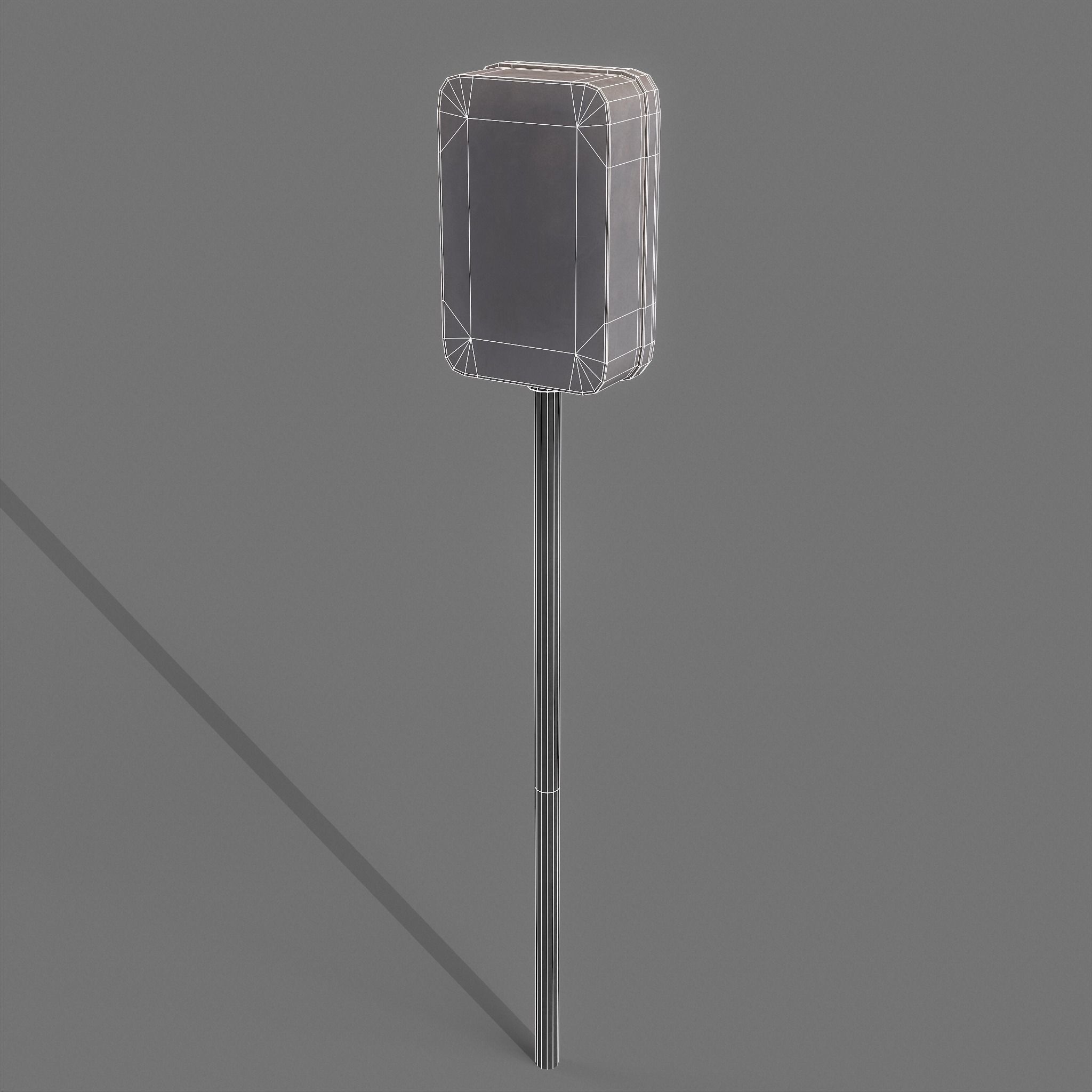 Vintage Wall Electric Box Low Poly Low-poly 3D model_9