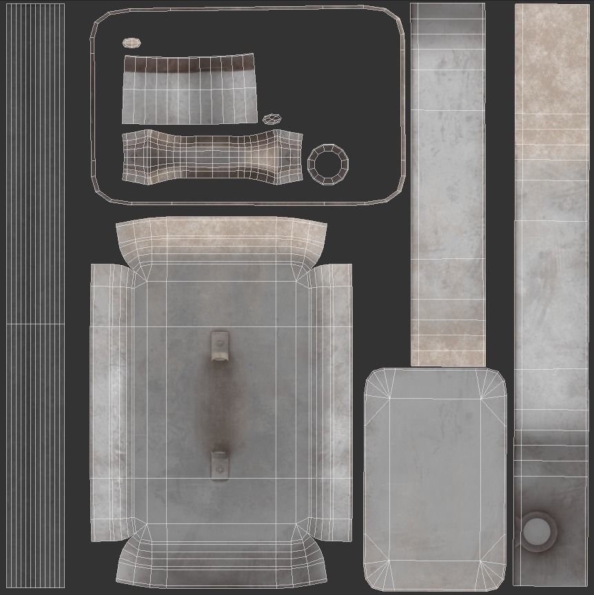 Vintage Wall Electric Box Low Poly Low-poly 3D model_7