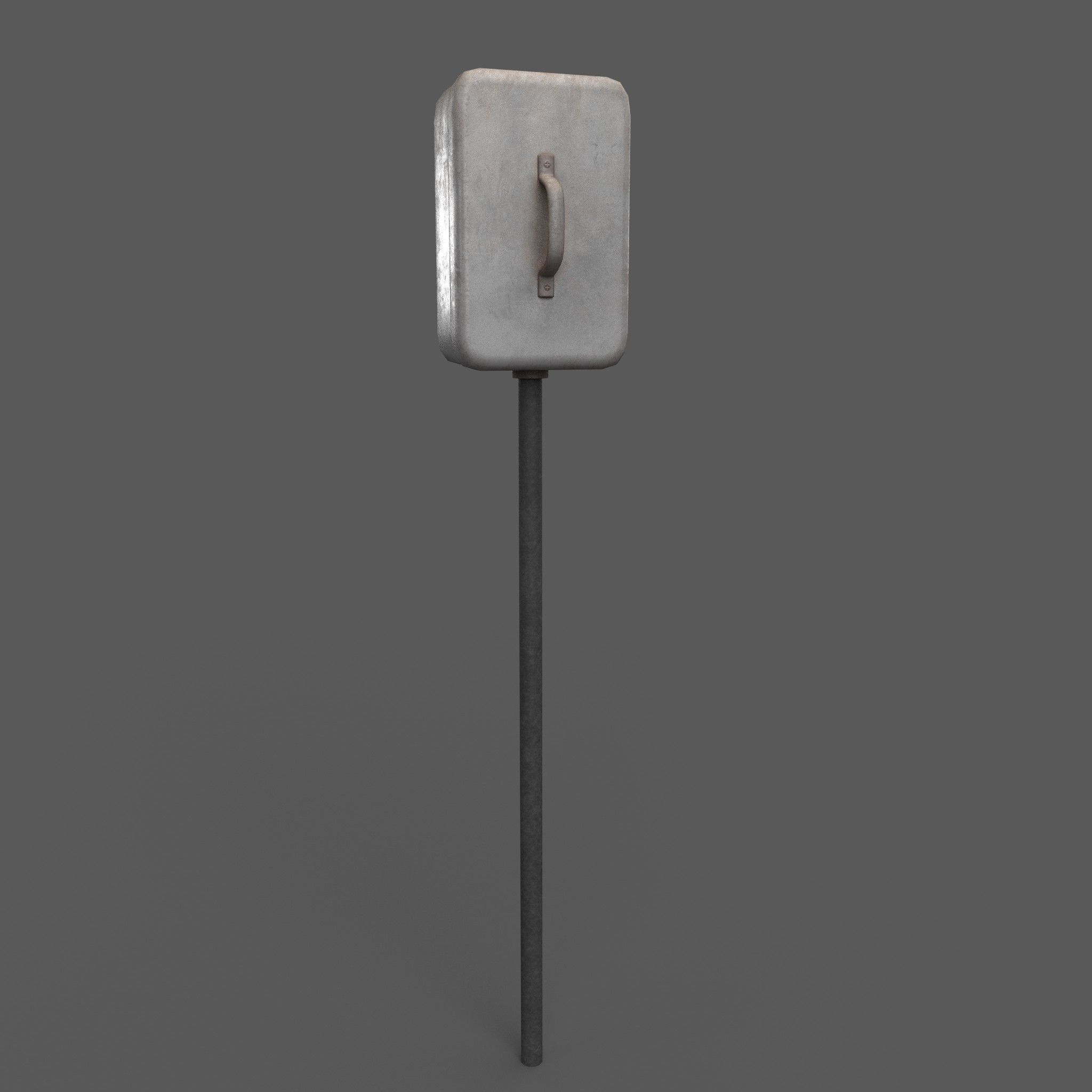 Vintage Wall Electric Box Low Poly Low-poly 3D model_2