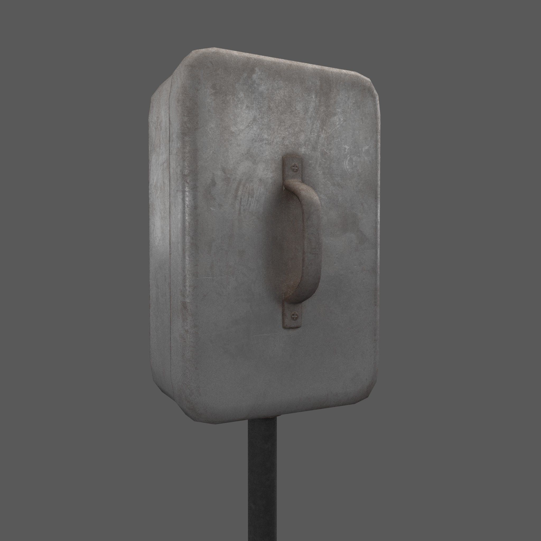 Vintage Wall Electric Box Low Poly Low-poly 3D model_6