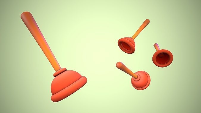 PLUNGER CARTOON STYLIZED Low-poly 3D model
