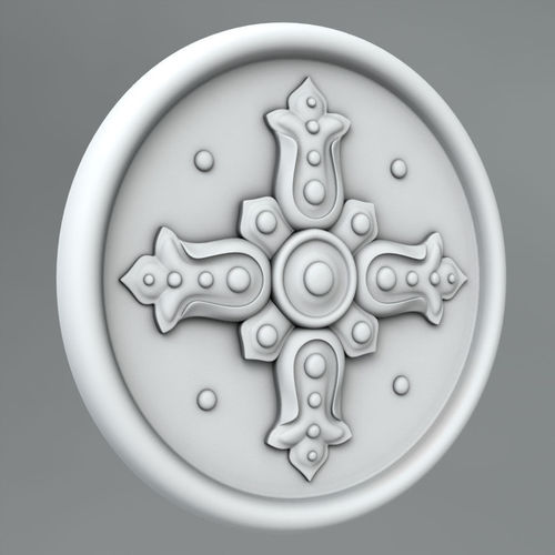 Carved Rosettes Medallions 3D model