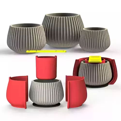 3 sizes of vases for making silicone mold 3D print model