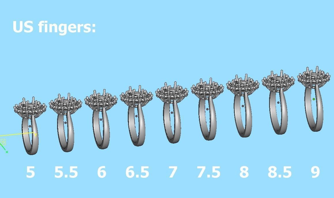 Diana Engagement Ring 7x5 Oval Stone Single Prong Halo Setting 3D print model_15