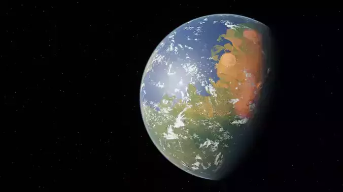 Terraformed Mars 6k textures low poly