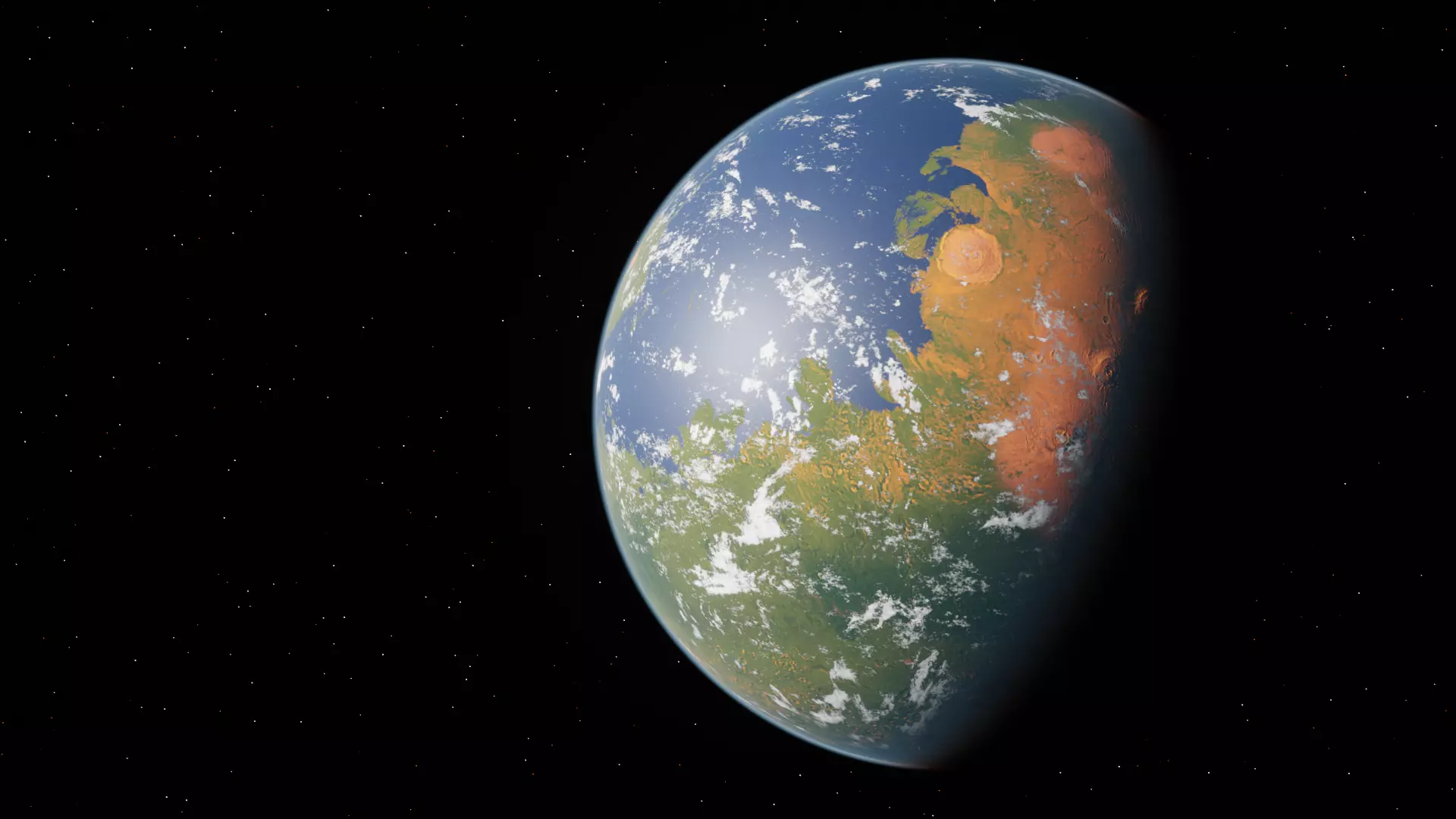 Terraformed Mars 6k textures low poly Low-poly 3D model_0