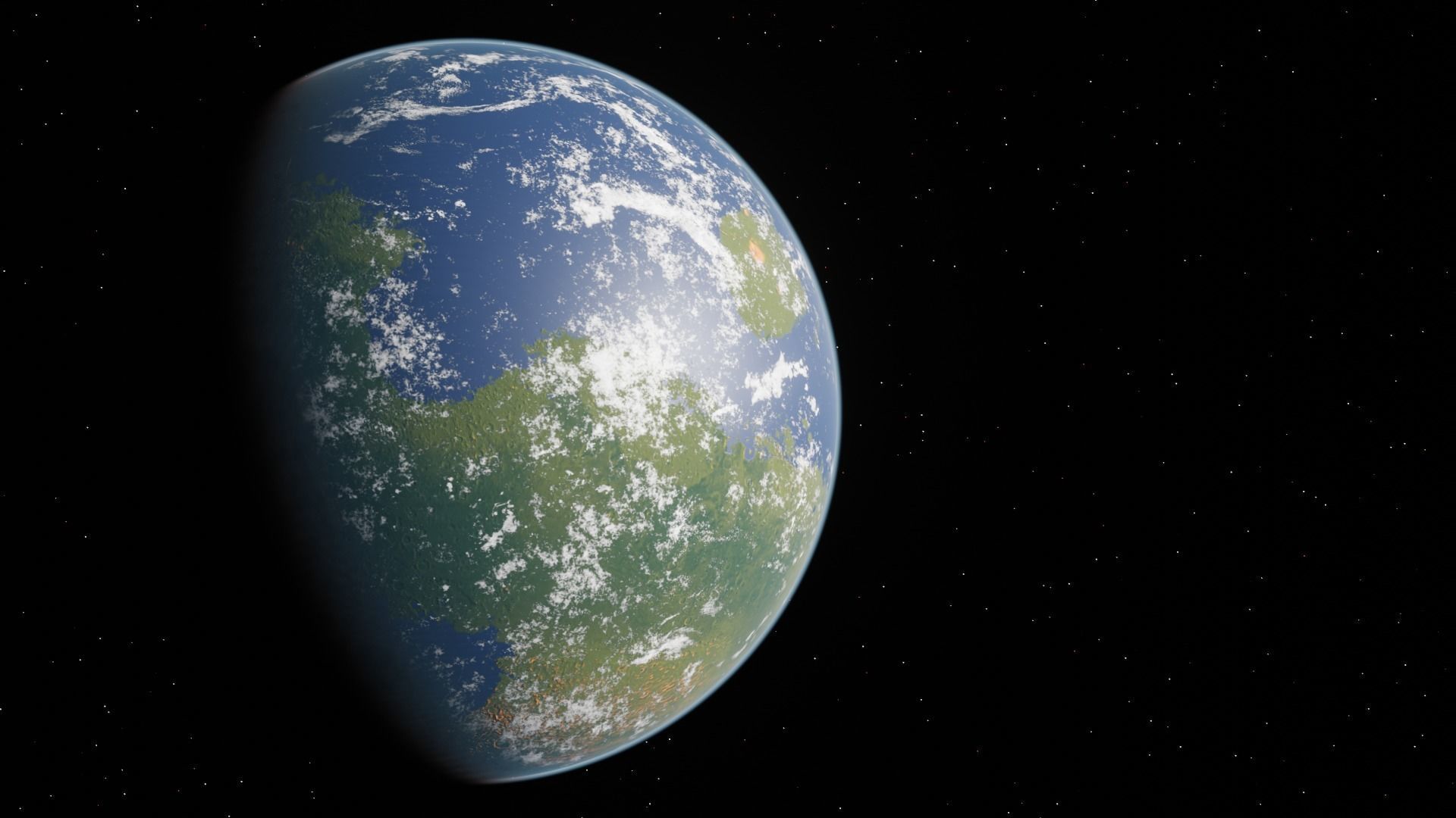 Terraformed Mars 6k textures low poly Low-poly 3D model_1