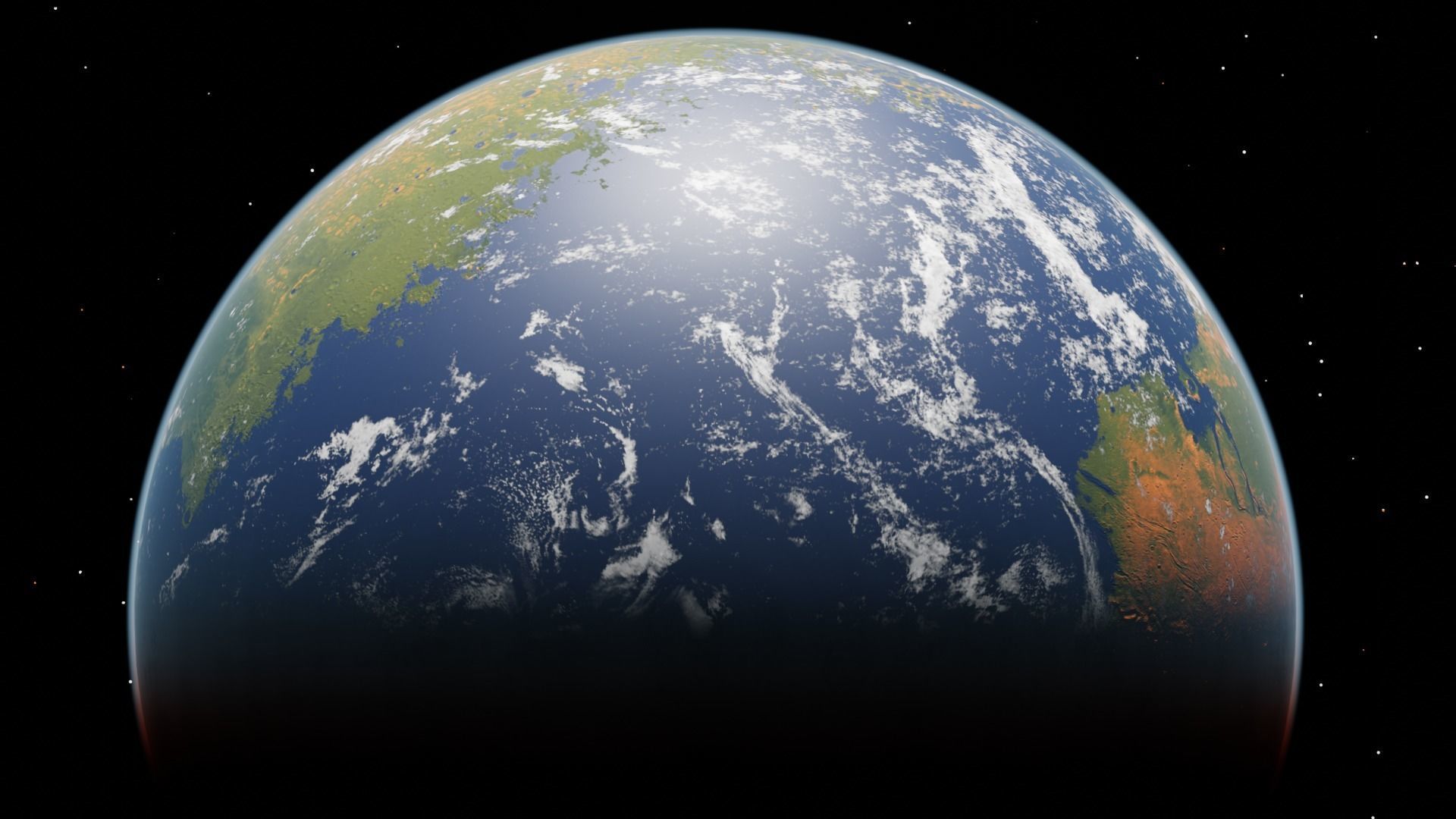 Terraformed Mars 6k textures low poly Low-poly 3D model_3