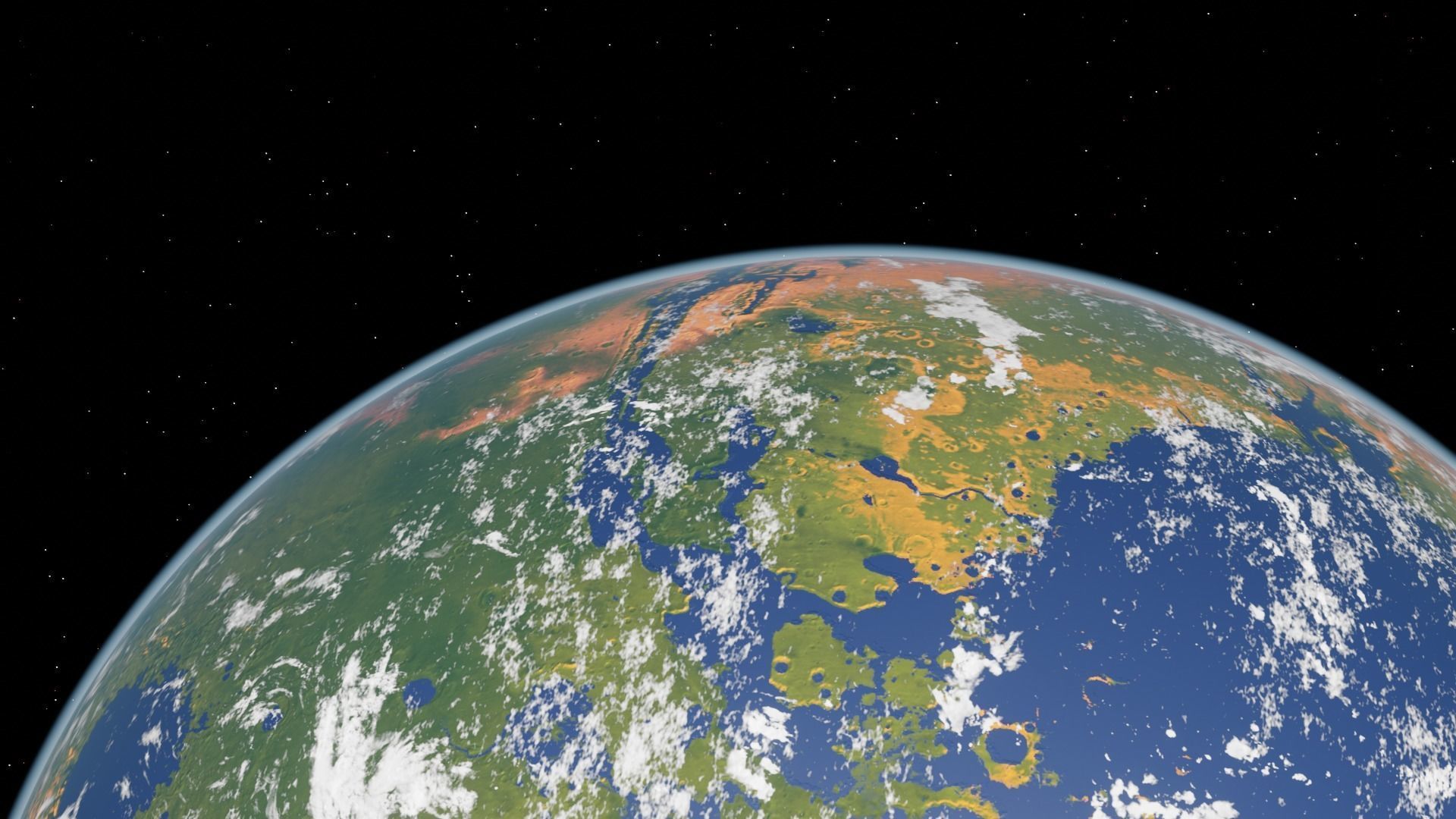 Terraformed Mars 6k textures low poly Low-poly 3D model_6