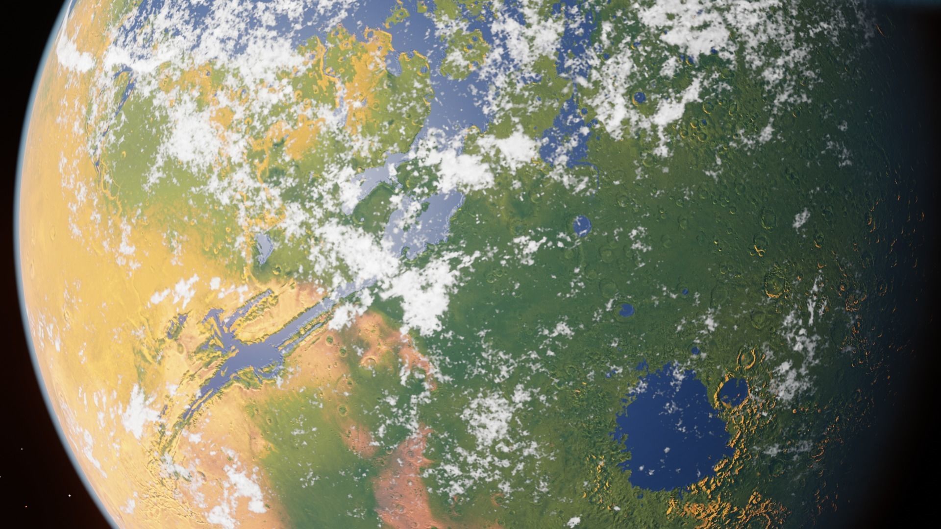 Terraformed Mars 6k textures low poly Low-poly 3D model_2