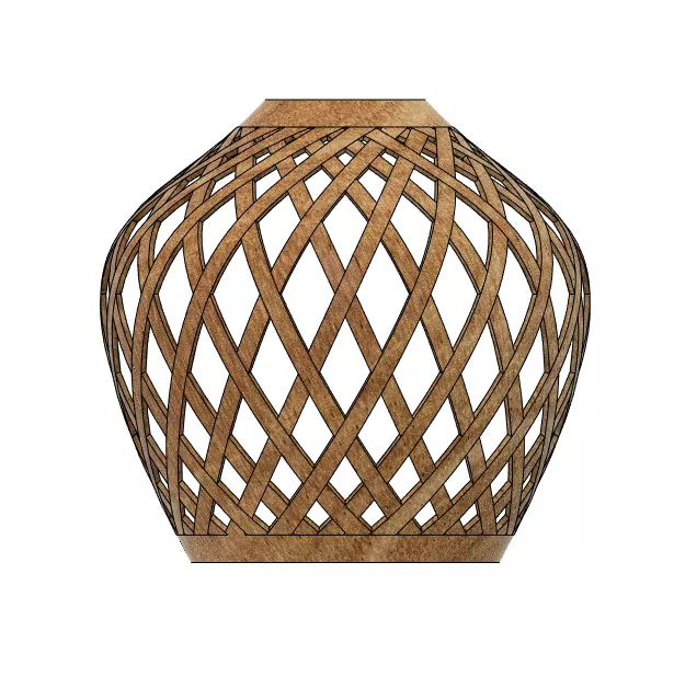 3D LAMP wooden vase with lattice design Free 3D print model