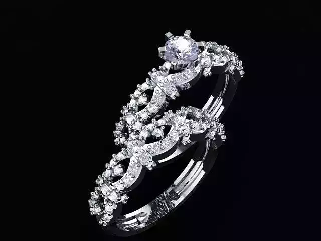 Twins wedding ring set with diamonds
