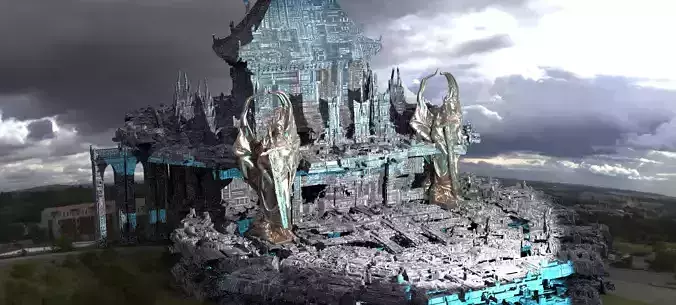 Sci-Fi City dystopia Rule city Statues 5 