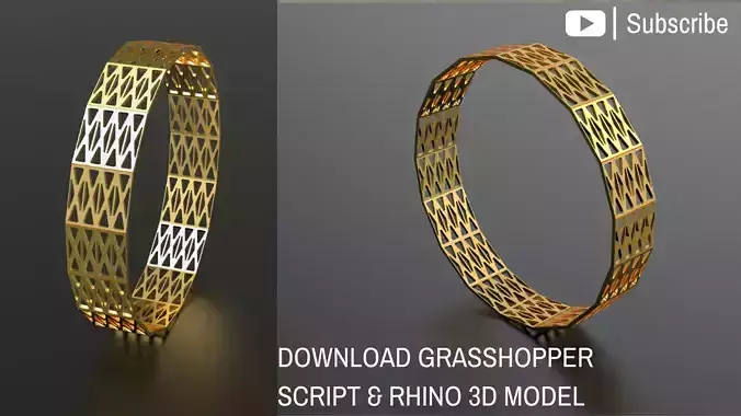 Grasshopper Jewelry Design Grasshopper Script and Rhino Model 3D model