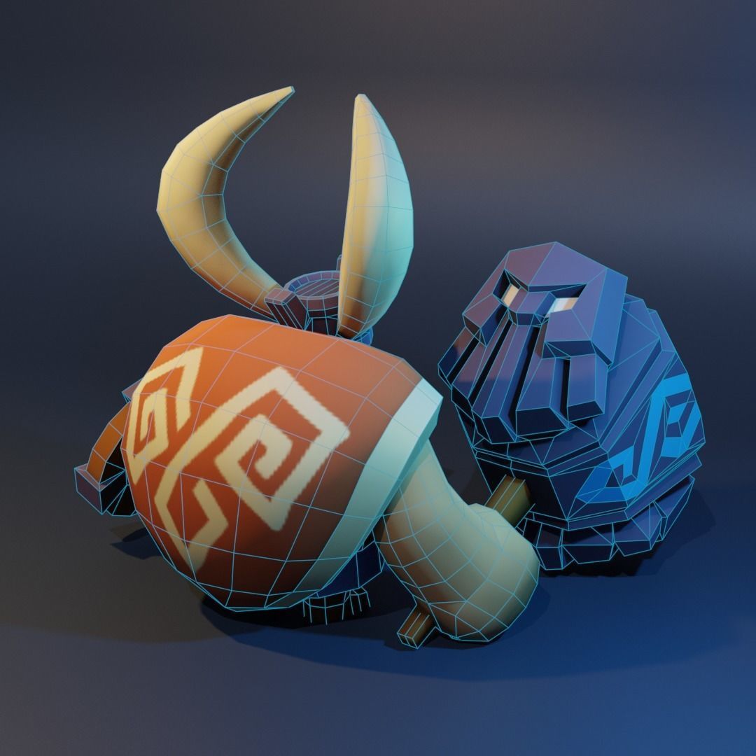 Old Viking Low-poly 3D model_6