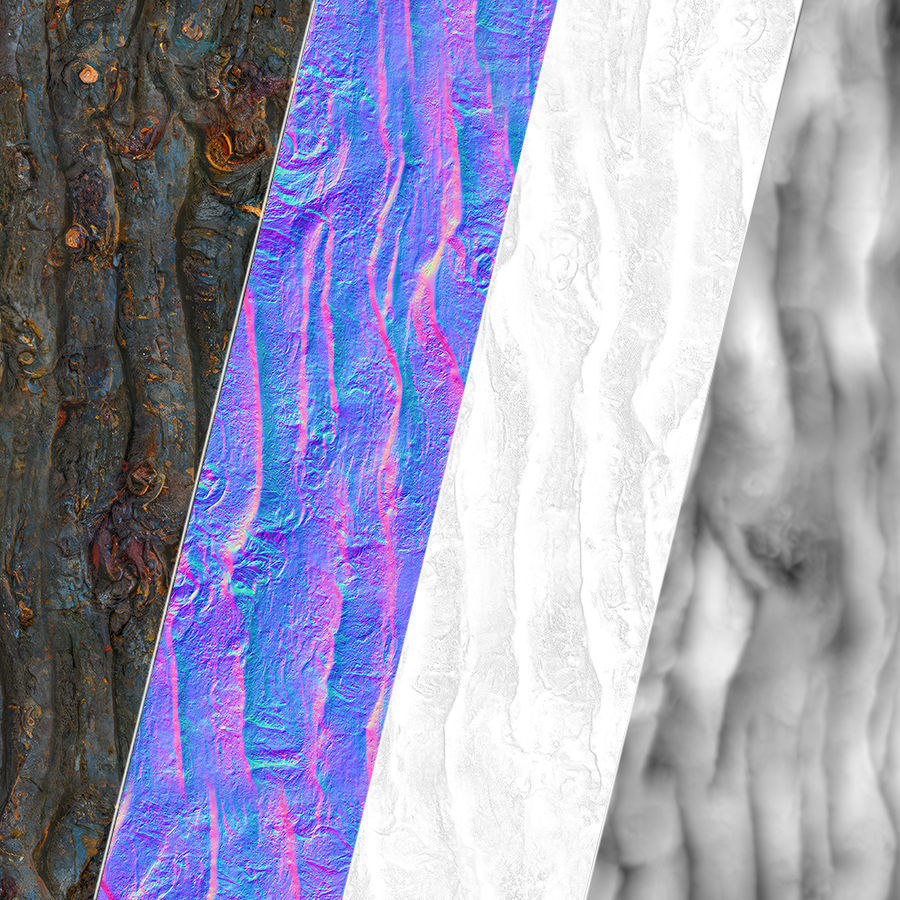 Blue Fantasy Tree Bark Texture_4