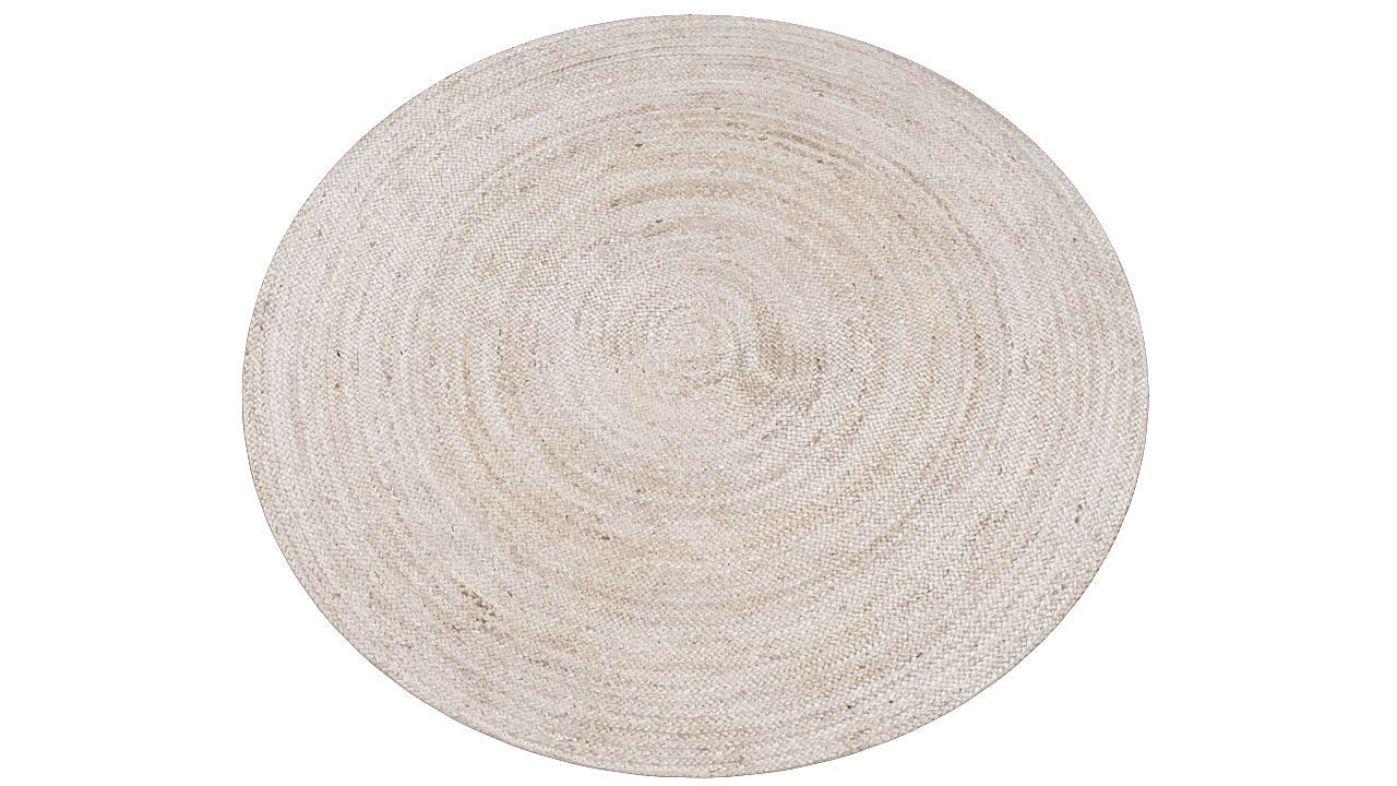 Round raffia carpet 3D model_2