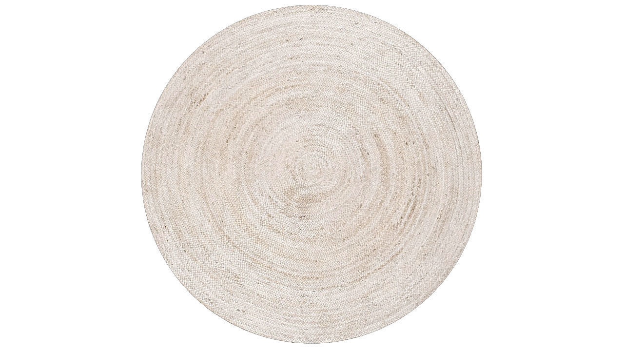 Round raffia carpet 3D model_4