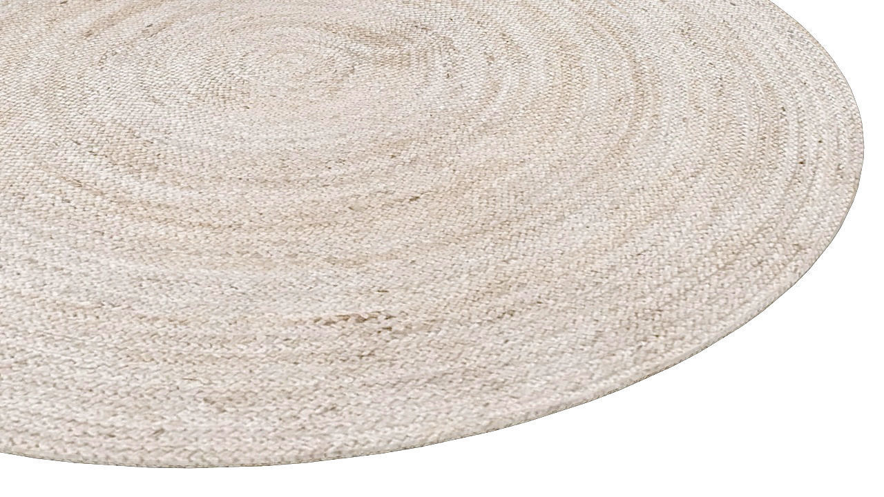 Round raffia carpet 3D model_3
