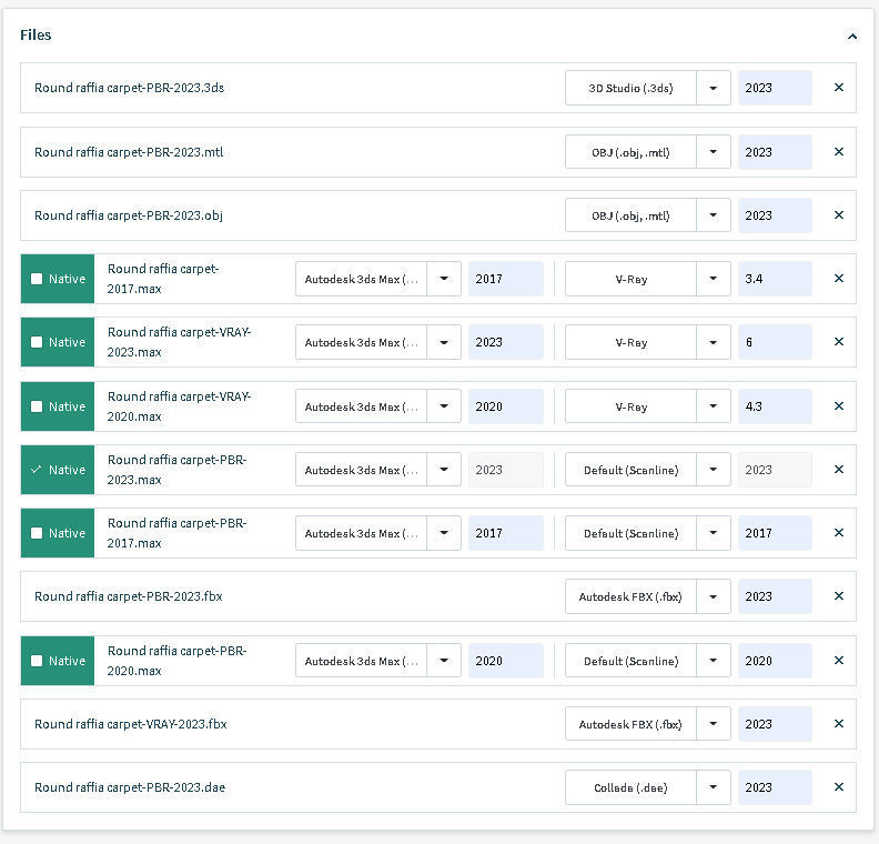 Round raffia carpet 3D model_13