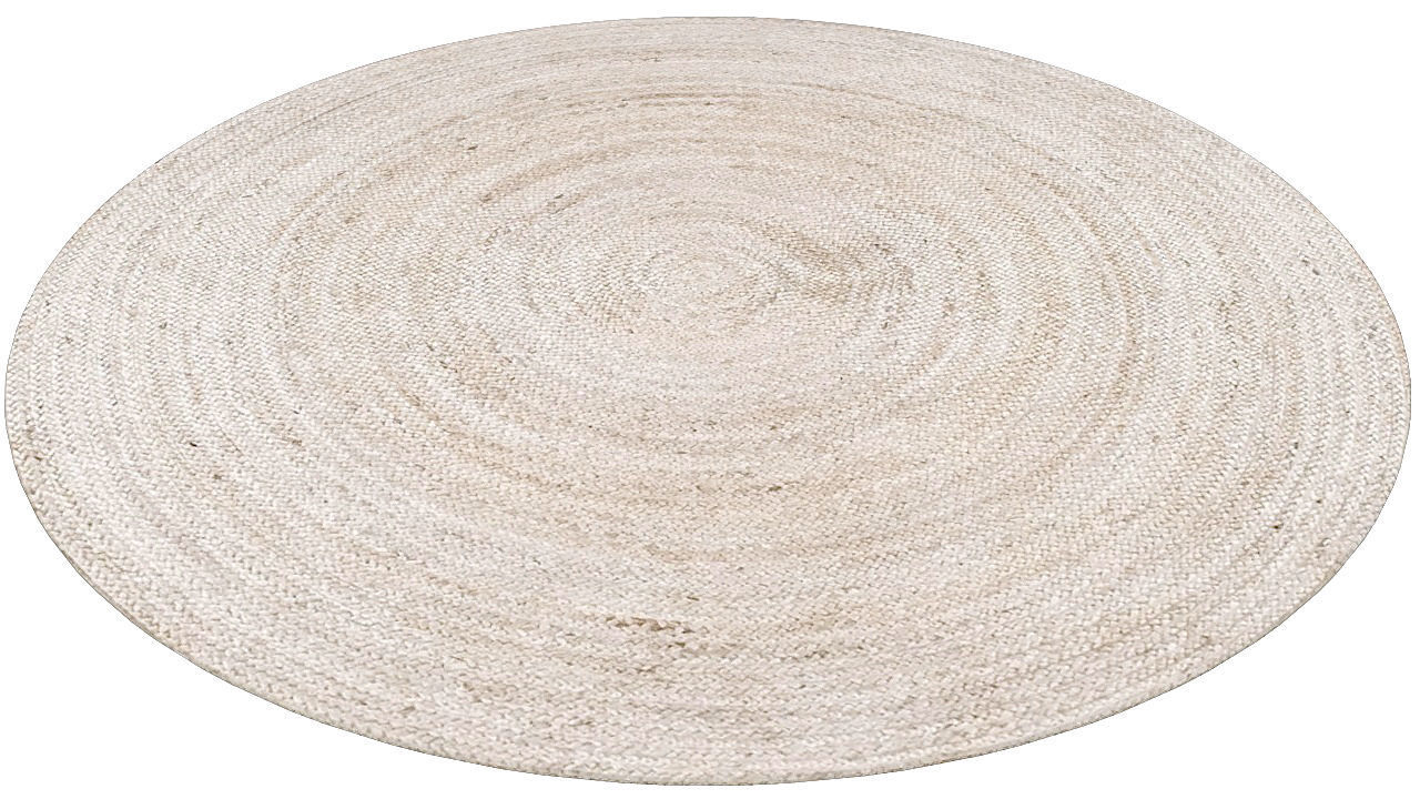 Round raffia carpet 3D model_1