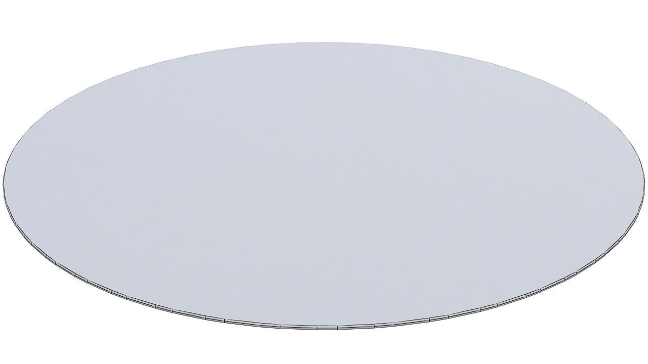 Round raffia carpet 3D model_7