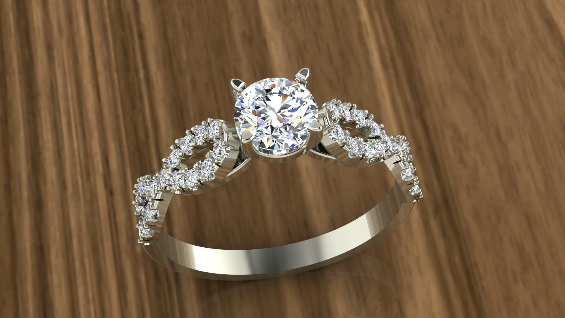 Jewelry Diamond Ring 3D print model_7