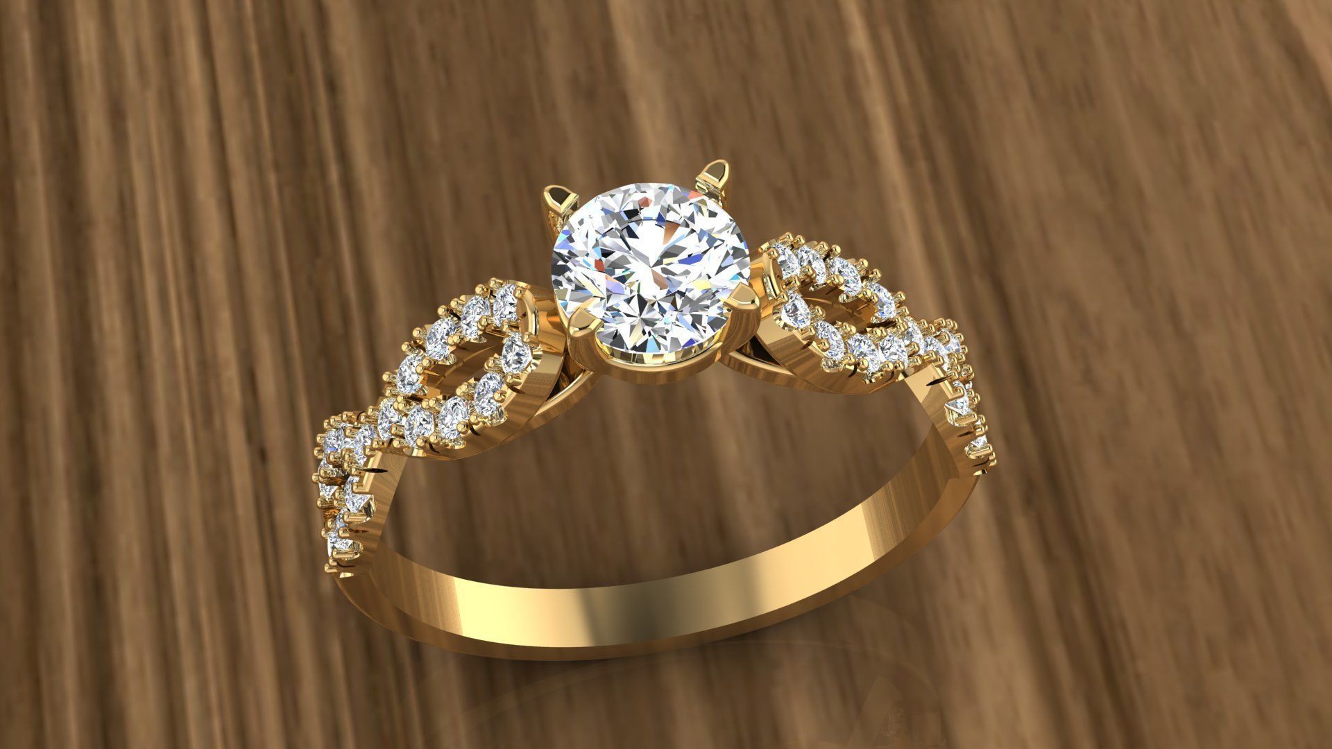Jewelry Diamond Ring 3D print model_4