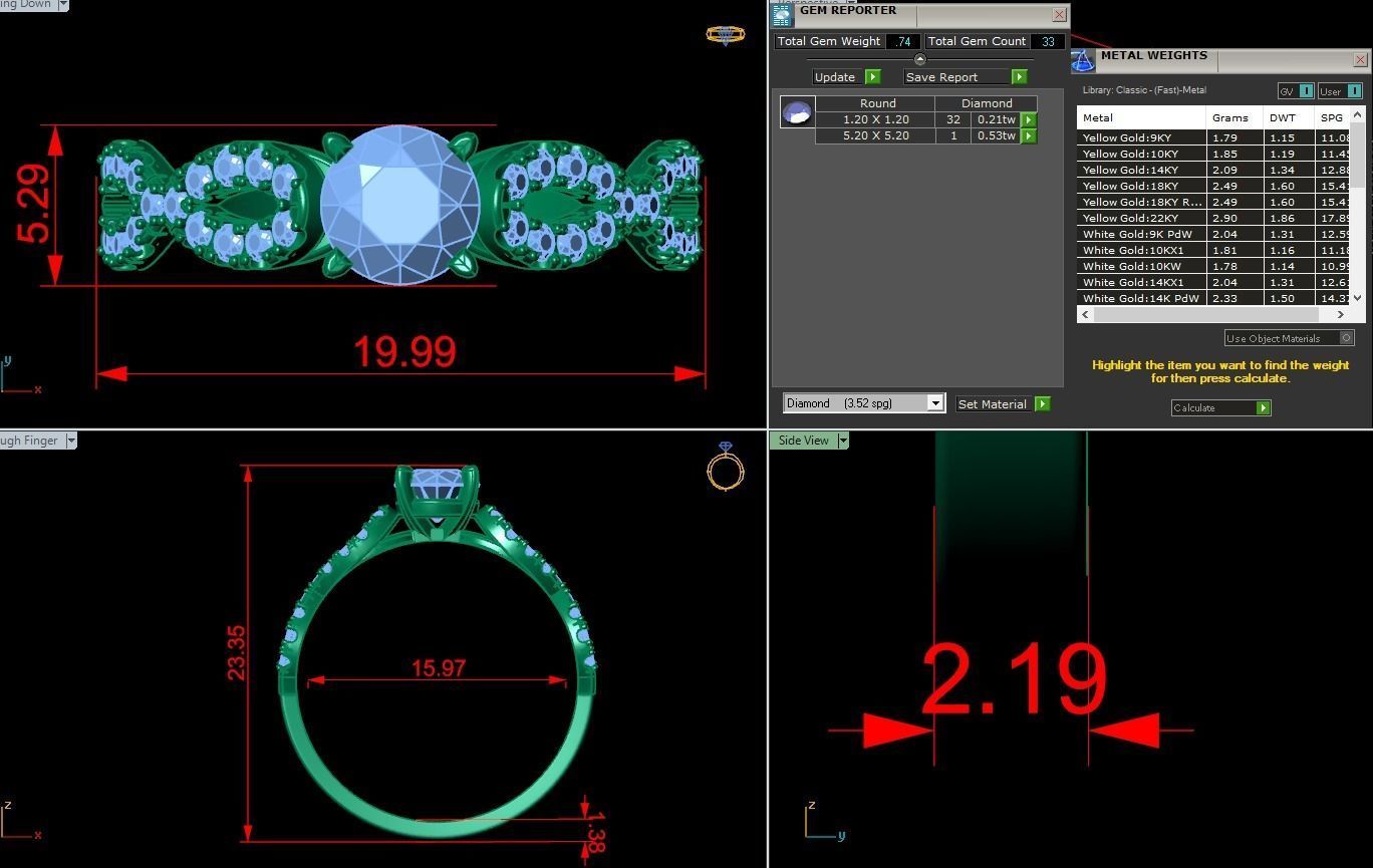 Jewelry Diamond Ring 3D print model_1
